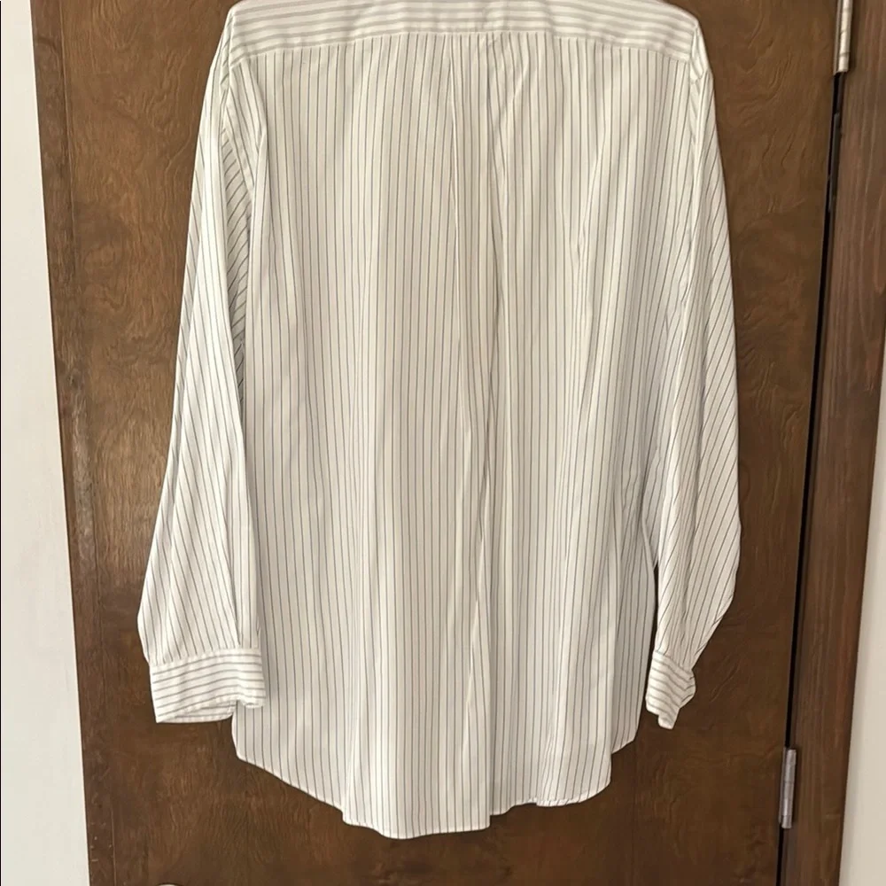 Polo by Ralph Lauren Men's Cream and Gray Striped Dress Shirt